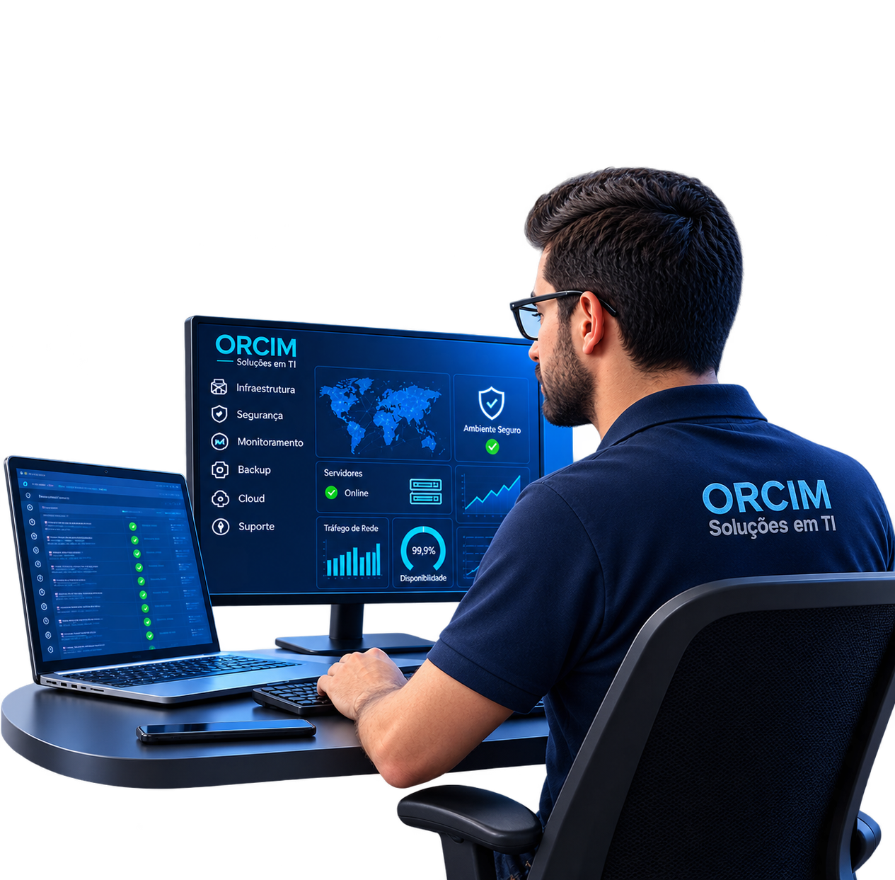 Colaborador da ORCIM trabalhando